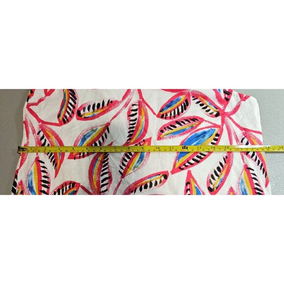 J. Crew Womens S One Shoulder Linen Blend‎ Leaf Print Sheath Dress - Picture 7 of 14